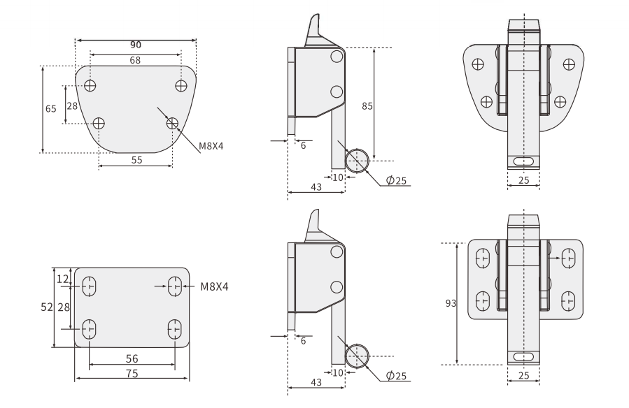 歐拓制造雙聯(lián)動B款半圓拉手座,蒸烤箱柜把手座